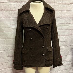 Women's Brown Double-Breasted Jacket